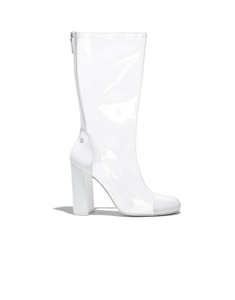 chanel pvc boots|Chanel high heel boots.